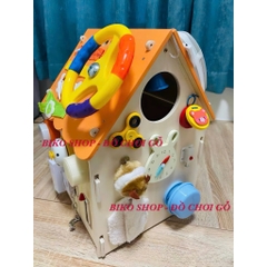 Bảng bận rộn, nhà bận rộn, busyboard hình ngôi nhà có vô lăng 45.5cm 𝐁𝐈𝐊𝐎𝐒𝐇𝐎𝐏