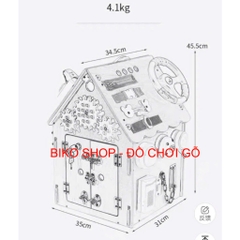 Bảng bận rộn, nhà bận rộn, busyboard hình ngôi nhà có vô lăng 45.5cm 𝐁𝐈𝐊𝐎𝐒𝐇𝐎𝐏