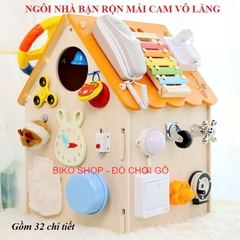 Bảng bận rộn, nhà bận rộn, busyboard hình ngôi nhà có vô lăng 45.5cm 𝐁𝐈𝐊𝐎𝐒𝐇𝐎𝐏