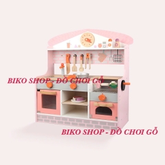 Đồ chơi bếp hồng kèm BBQ 59cm bằng gỗ cho bé