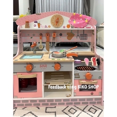 Đồ chơi bếp hồng kèm BBQ 59cm bằng gỗ cho bé