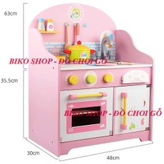 Đồ chơi  bếp lắp ghép hồng bằng gỗ 63cm - 𝐁𝐈𝐊𝐎 𝐒𝐇𝐎𝐏