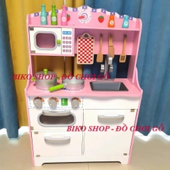 Đồ chơi nhà bếp bằng gỗ mà trắng hồng 85cm- Đồ chơi gỗ cho bé - 𝐁𝐈𝐊𝐎 𝐒𝐇𝐎𝐏