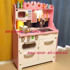 Đồ chơi nhà bếp bằng gỗ mà trắng hồng 85cm- Đồ chơi gỗ cho bé - 𝐁𝐈𝐊𝐎 𝐒𝐇𝐎𝐏