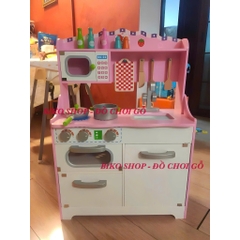 Đồ chơi nhà bếp bằng gỗ mà trắng hồng 85cm- Đồ chơi gỗ cho bé - 𝐁𝐈𝐊𝐎 𝐒𝐇𝐎𝐏
