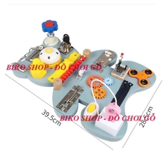 Bảng bận rộn mẫu gấu bằng gỗ cho bé-Busy Board -bikoshop