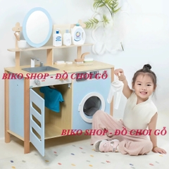Đồ chơi bồn rửa kèm máy giặt, sấy quần áo bằng gỗ cho bé - 𝐁𝐈𝐊𝐎 𝐒𝐇𝐎𝐏