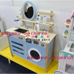 Đồ chơi bồn rửa kèm máy giặt, sấy quần áo bằng gỗ cho bé - 𝐁𝐈𝐊𝐎 𝐒𝐇𝐎𝐏