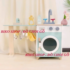 Đồ chơi bồn rửa kèm máy giặt, sấy quần áo bằng gỗ cho bé - 𝐁𝐈𝐊𝐎 𝐒𝐇𝐎𝐏