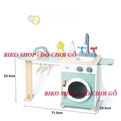Đồ chơi bồn rửa kèm máy giặt, sấy quần áo bằng gỗ cho bé - 𝐁𝐈𝐊𝐎 𝐒𝐇𝐎𝐏