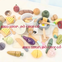 Sét thực phẩm, nồi chảo, bữa sáng, bánh Nunukids bằng gỗ cho bé - 𝐁𝐈𝐊𝐎 𝐒𝐇𝐎𝐏