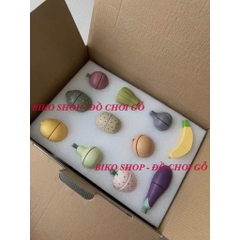 Sét thực phẩm, nồi chảo, bữa sáng, bánh Nunukids bằng gỗ cho bé - 𝐁𝐈𝐊𝐎 𝐒𝐇𝐎𝐏