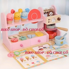 Đồ chơi quầy bán bánh cà phê 21cm bằng gỗ cho bé - 𝐁𝐈𝐊𝐎 𝐒𝐇𝐎𝐏