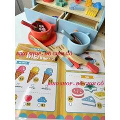 Đồ chơi quầy bán bánh cà phê 21cm bằng gỗ cho bé - 𝐁𝐈𝐊𝐎 𝐒𝐇𝐎𝐏