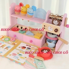 Đồ chơi quầy bán bánh cà phê 21cm bằng gỗ cho bé - 𝐁𝐈𝐊𝐎 𝐒𝐇𝐎𝐏