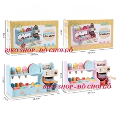 Đồ chơi quầy bán bánh cà phê 21cm bằng gỗ cho bé - 𝐁𝐈𝐊𝐎 𝐒𝐇𝐎𝐏