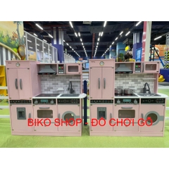 Đồ chơi bếp kèm tủ lạnh Kienvy Phong Cách Hàn 91cm ( Trắng/hồng) 𝐁𝐈𝐊𝐎 𝐒𝐇𝐎𝐏
