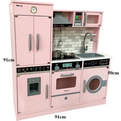 Đồ chơi bếp kèm tủ lạnh Kienvy Phong Cách Hàn 91cm ( Trắng/hồng) 𝐁𝐈𝐊𝐎 𝐒𝐇𝐎𝐏