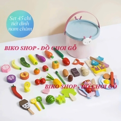Đồ chơi củ quả 45 chi tiết bằng gỗ dính nam châm 𝐁𝐈𝐊𝐎 𝐒𝐇𝐎𝐏