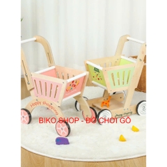 Đồ chơi Xe đẩy siêu thị  Happy Shopping bằng gỗ cho bé-𝐁𝐈𝐊𝐎 𝐒𝐇𝐎𝐏