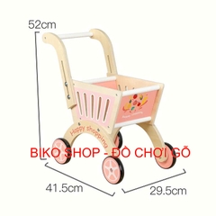Đồ chơi Xe đẩy siêu thị  Happy Shopping bằng gỗ cho bé-𝐁𝐈𝐊𝐎 𝐒𝐇𝐎𝐏