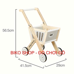 Đồ chơi Xe đẩy siêu thị  Happy Shopping bằng gỗ cho bé-𝐁𝐈𝐊𝐎 𝐒𝐇𝐎𝐏