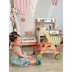 Đồ chơi xe đẩy siêu thị màu xanh bằng gỗ cho bé-𝐁𝐈𝐊𝐎 𝐒𝐇𝐎𝐏