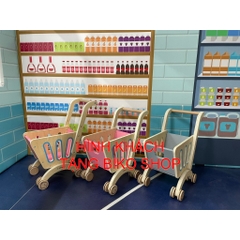 Đồ chơi xe đẩy siêu thị cho bé bằng gỗ cao cấp nhiều mẫu - 𝐁𝐈𝐊𝐎 𝐒𝐇𝐎𝐏