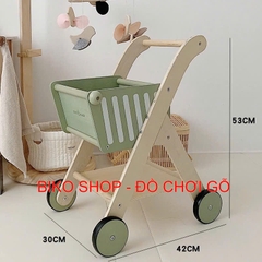 Đồ chơi xe đẩy siêu thị cho bé bằng gỗ cao cấp nhiều mẫu - 𝐁𝐈𝐊𝐎 𝐒𝐇𝐎𝐏