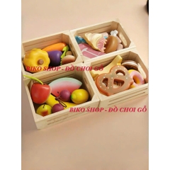 Đồ chơi củ quả thực phẩm Toywoo bằng gỗ có khay - 𝐁𝐈𝐊𝐎 𝐒𝐇𝐎𝐏