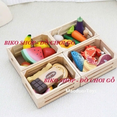 Đồ chơi củ quả thực phẩm Toywoo bằng gỗ có khay - 𝐁𝐈𝐊𝐎 𝐒𝐇𝐎𝐏