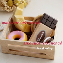 Đồ chơi củ quả thực phẩm Toywoo bằng gỗ có khay - 𝐁𝐈𝐊𝐎 𝐒𝐇𝐎𝐏