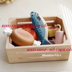 Đồ chơi củ quả thực phẩm Toywoo bằng gỗ có khay - 𝐁𝐈𝐊𝐎 𝐒𝐇𝐎𝐏
