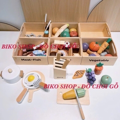 Đồ chơi thực phẩm rau củ quả đồ dùng nhà bếp Kienvy bằng gỗ có khay - 𝐁𝐈𝐊𝐎 𝐒𝐇𝐎𝐏