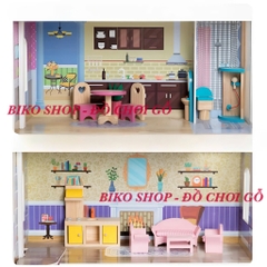 Đồ chơi  mô hình nhà búp bê bằng gỗ cỡ lớn 115cm cho bé - Doll house 𝐁𝐈𝐊𝐎 𝐒𝐇𝐎𝐏
