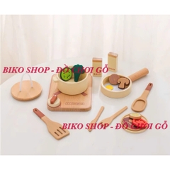 Đồ chơi nhà bếp dụng cụ nấu ăn gỗ - 𝐁𝐈𝐊𝐎 𝐒𝐇𝐎𝐏