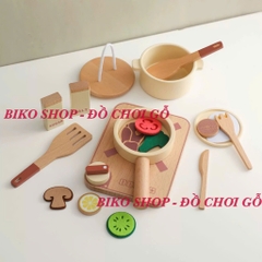 Đồ chơi nhà bếp dụng cụ nấu ăn gỗ - 𝐁𝐈𝐊𝐎 𝐒𝐇𝐎𝐏