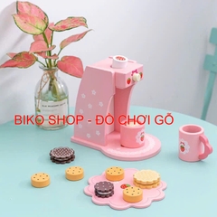 Đồ chơi máy cà phê hồng bằng gỗ cho bé 𝐁𝐈𝐊𝐎 𝐒𝐇𝐎𝐏