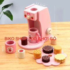 Đồ chơi máy cà phê hồng bằng gỗ cho bé 𝐁𝐈𝐊𝐎 𝐒𝐇𝐎𝐏