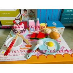 Đồ chơi bữa sáng 18 chi tiết bánh bằng gỗ cho bé 𝐁𝐈𝐊𝐎 𝐒𝐇𝐎𝐏