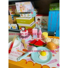Đồ chơi bữa sáng 18 chi tiết bánh bằng gỗ cho bé 𝐁𝐈𝐊𝐎 𝐒𝐇𝐎𝐏