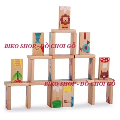 Đồ chơi domino nối bằng gỗ 28 thanh - 𝐁𝐈𝐊𝐎 𝐒𝐇𝐎𝐏