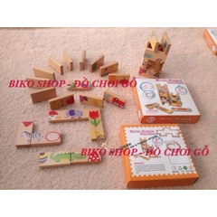 Đồ chơi domino nối bằng gỗ 28 thanh - 𝐁𝐈𝐊𝐎 𝐒𝐇𝐎𝐏