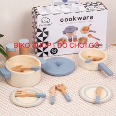 Đồ chơi nồi chảo Cucinino bằng gỗ cho bé 𝐁𝐈𝐊𝐎 𝐒𝐇𝐎𝐏