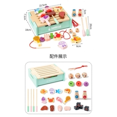 Đồ chơi bếp BBQ mini 3in1 bằng gỗ cho bé-BIKOSHOP