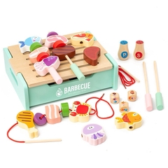 Đồ chơi bếp BBQ mini 3in1 bằng gỗ cho bé-BIKOSHOP