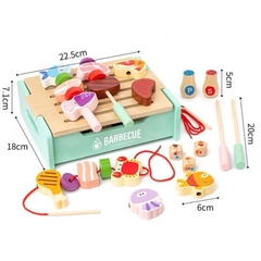 Đồ chơi bếp BBQ mini 3in1 bằng gỗ cho bé-BIKOSHOP