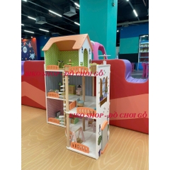 Đồ chơi Mô hình nhà búp bê mái cam 81cm bằng gỗ - 𝐁𝐈𝐊𝐎 𝐒𝐇𝐎𝐏