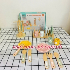 Đồ chơi dụng cụ bát đĩa KABI bằng gỗ cho bé 𝐁𝐈𝐊𝐎 𝐒𝐇𝐎𝐏