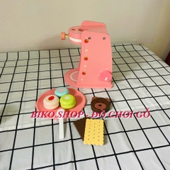 Đồ chơi máy cà phê hồng bánh gấu bằng gỗ cho bé 𝐁𝐈𝐊𝐎 𝐒𝐇𝐎𝐏